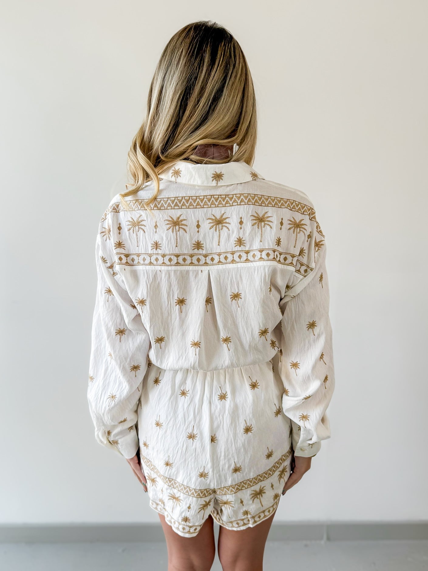 Off White Embroidery Romper
