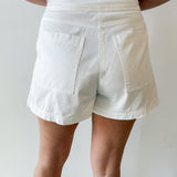 Overlap Pleated Cotton Shorts