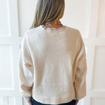 Oversized Accent Lace Sweater - Cream