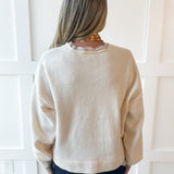 Oversized Accent Lace Sweater - Cream