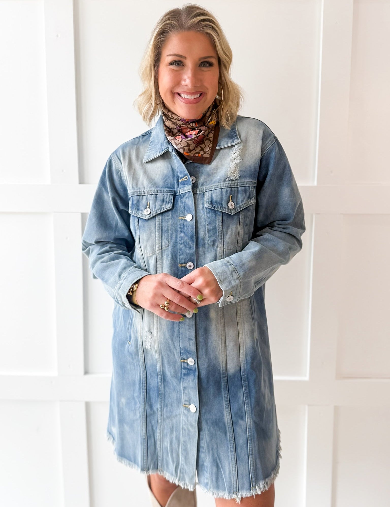 Oversized Distressed Denim Jacket