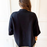 Oversized Knit Sweater Top - Black
