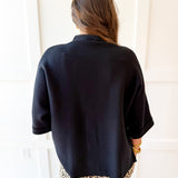 Oversized Knit Sweater Top - Black