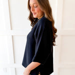Oversized Knit Sweater Top - Black
