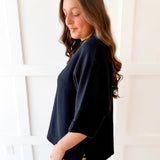 Oversized Knit Sweater Top - Black