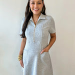 P. Cill Butter 3/4 Zip Dress - Heather Grey
