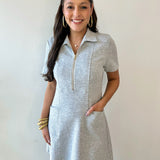P. Cill Butter 3/4 Zip Dress - Heather Grey