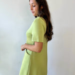 P. Cill Butter 3/4 Zip Dress - Lemon Grass