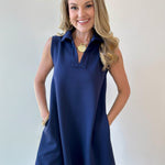 P. Cill Butter Modal Tennis Dress - Navy