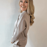 P. Cill Butter Quarter Zip Top - Taupe