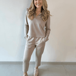 P. Cill Butter Quarter Zip Top - Taupe