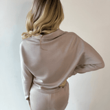 P. Cill Butter Quarter Zip Top - Taupe