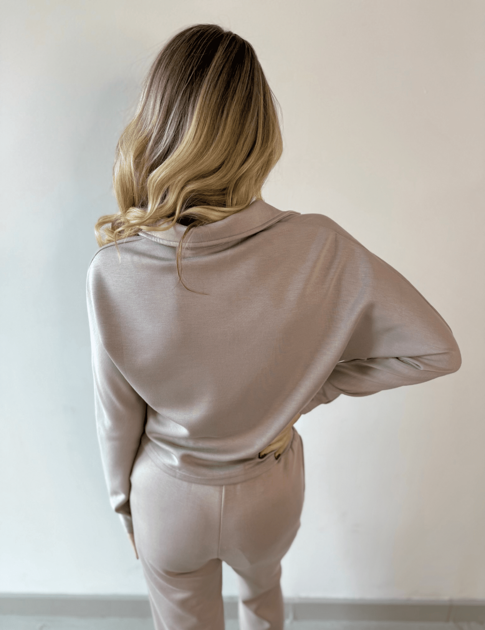P. Cill Butter Quarter Zip Top - Taupe