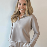 P. Cill Butter Quarter Zip Top - Taupe