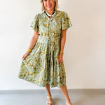 Paisley Print Midi Dress