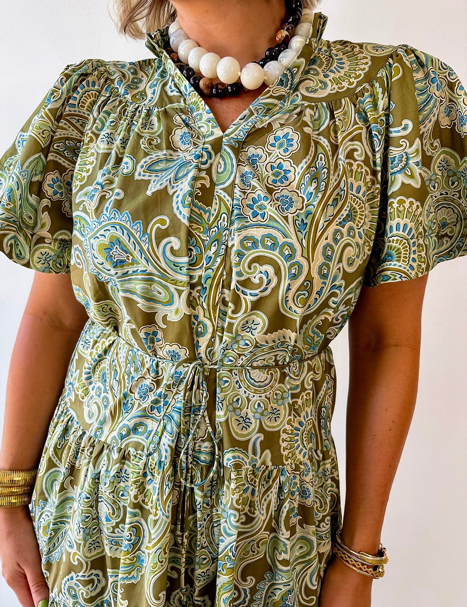 Paisley Print Midi Dress