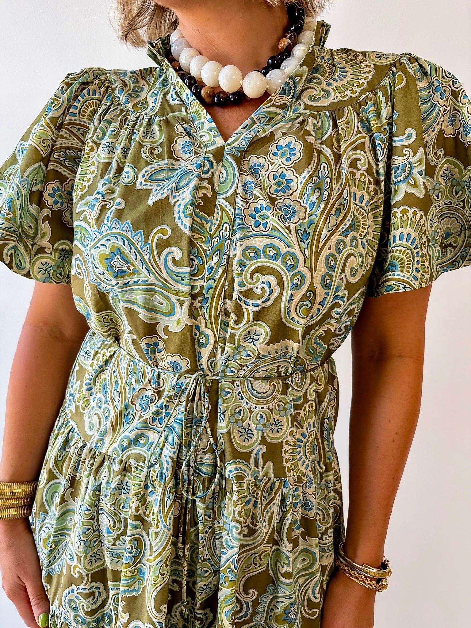 Paisley Print Midi Dress