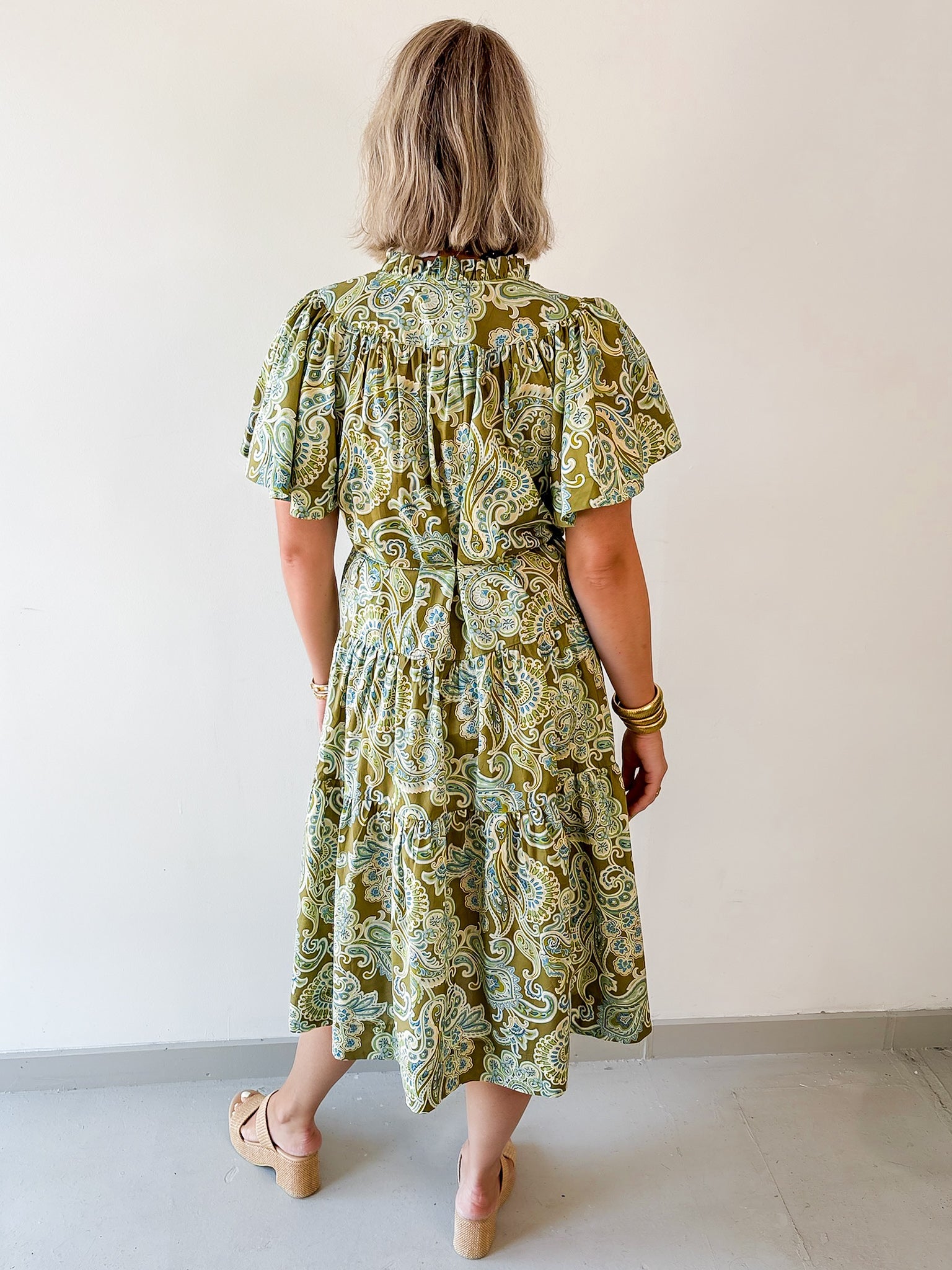 Paisley Print Midi Dress