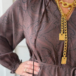 Paisley Print Ruffled Dress