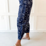 Paisley Printed Barrel Jeans