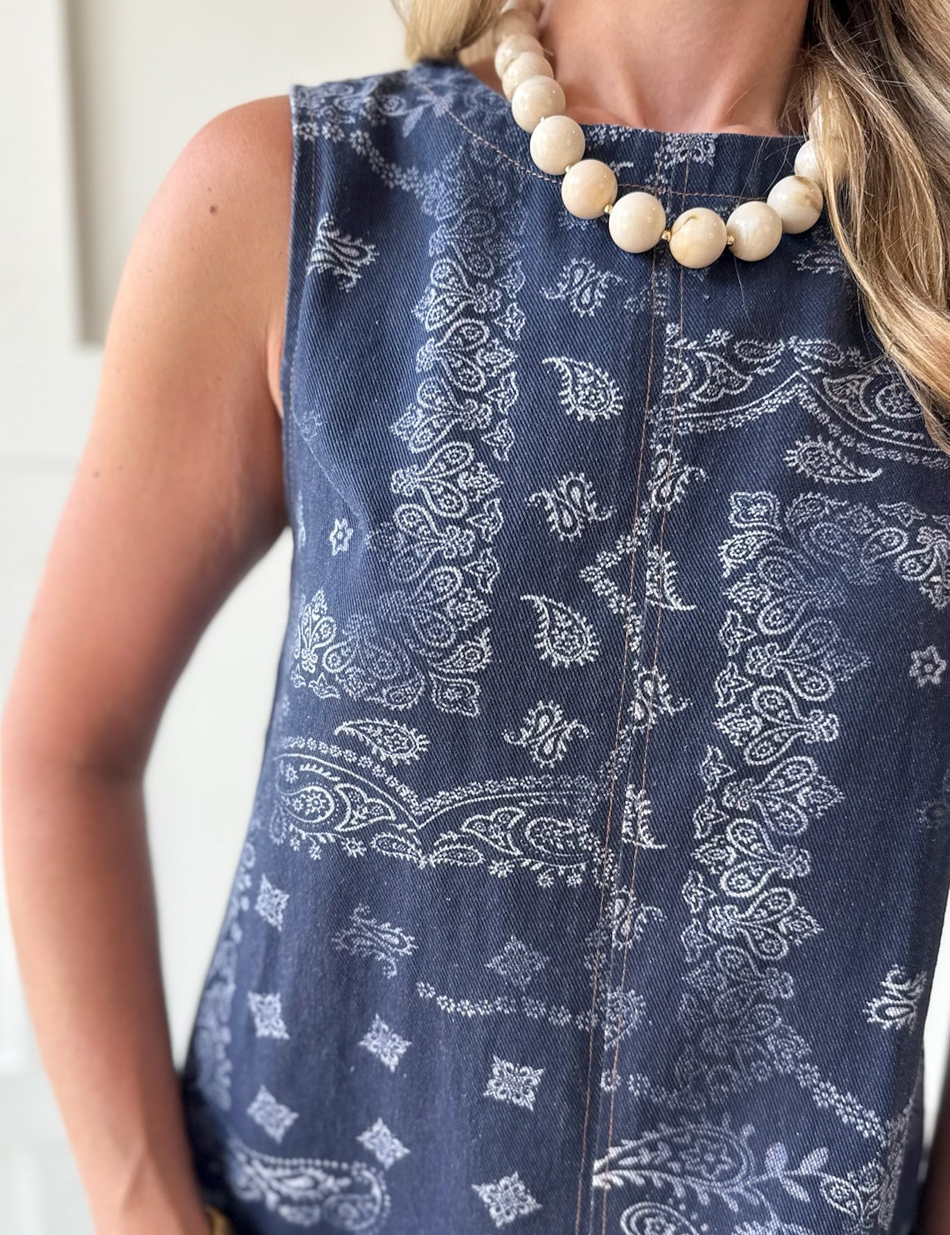 Paisley Printed Mini Dress - Midnight
