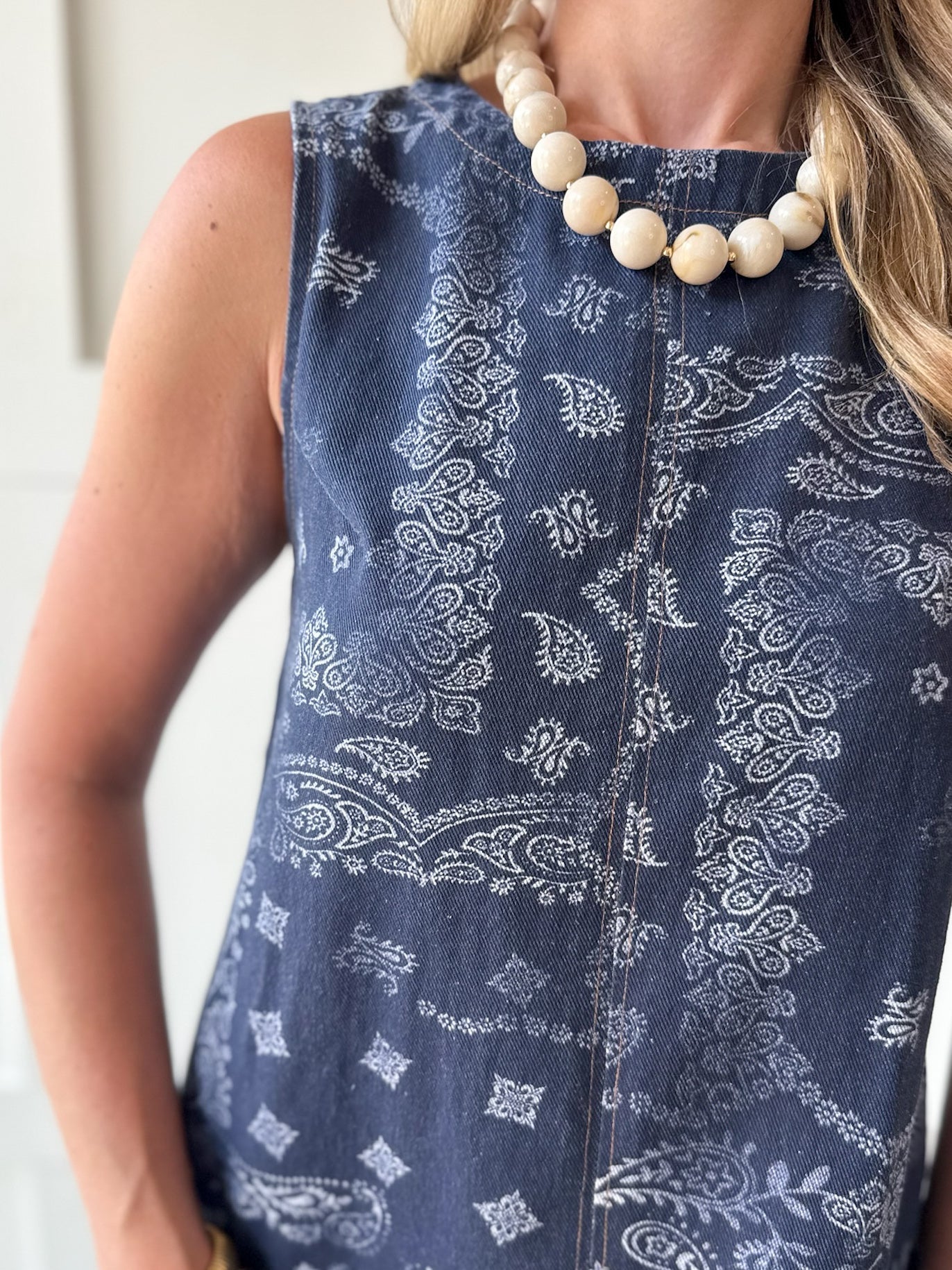 Paisley Printed Mini Dress - Midnight