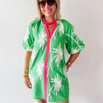 Palm Fonds Printed Dress