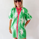 Palm Fonds Printed Dress
