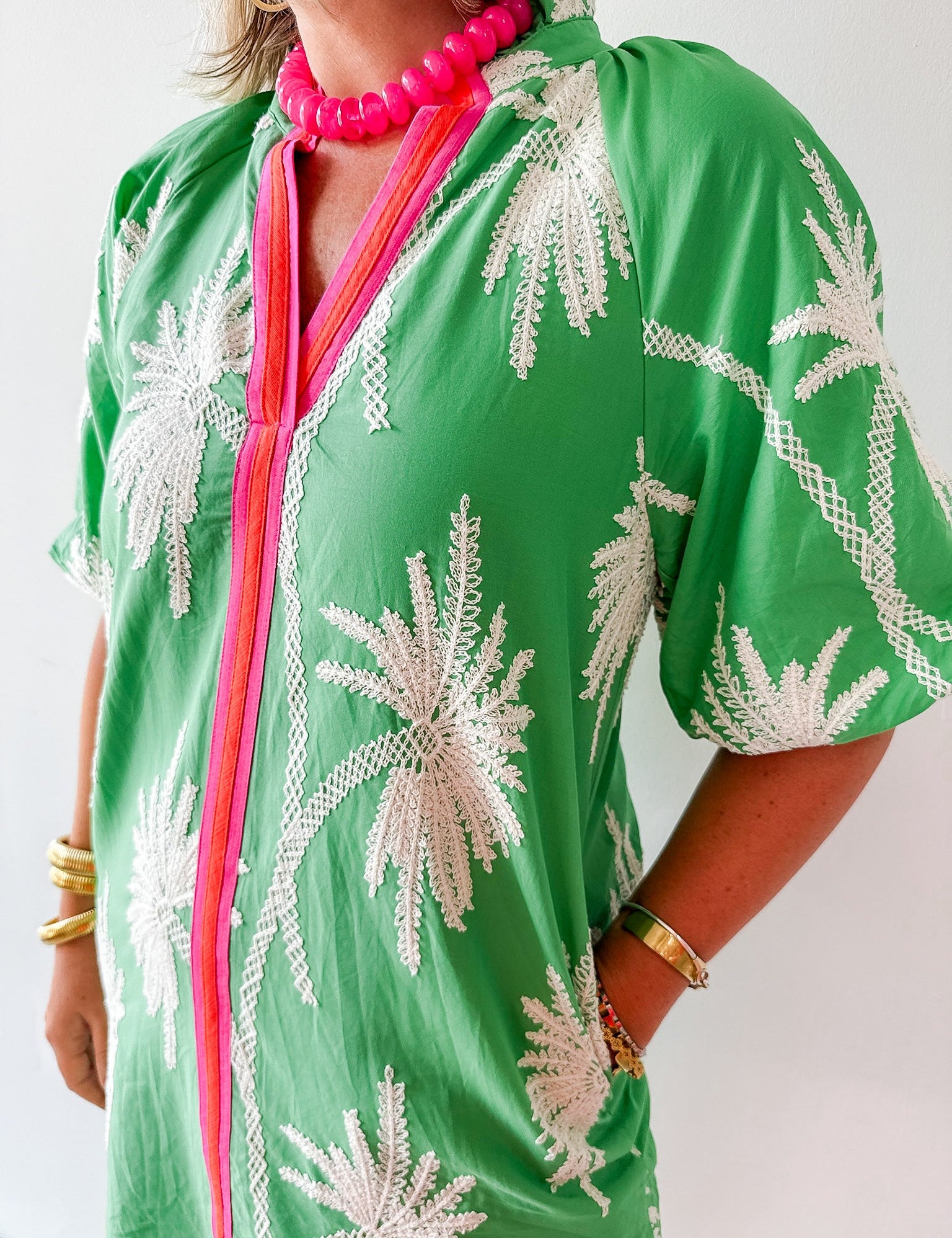 Palm Fonds Printed Dress
