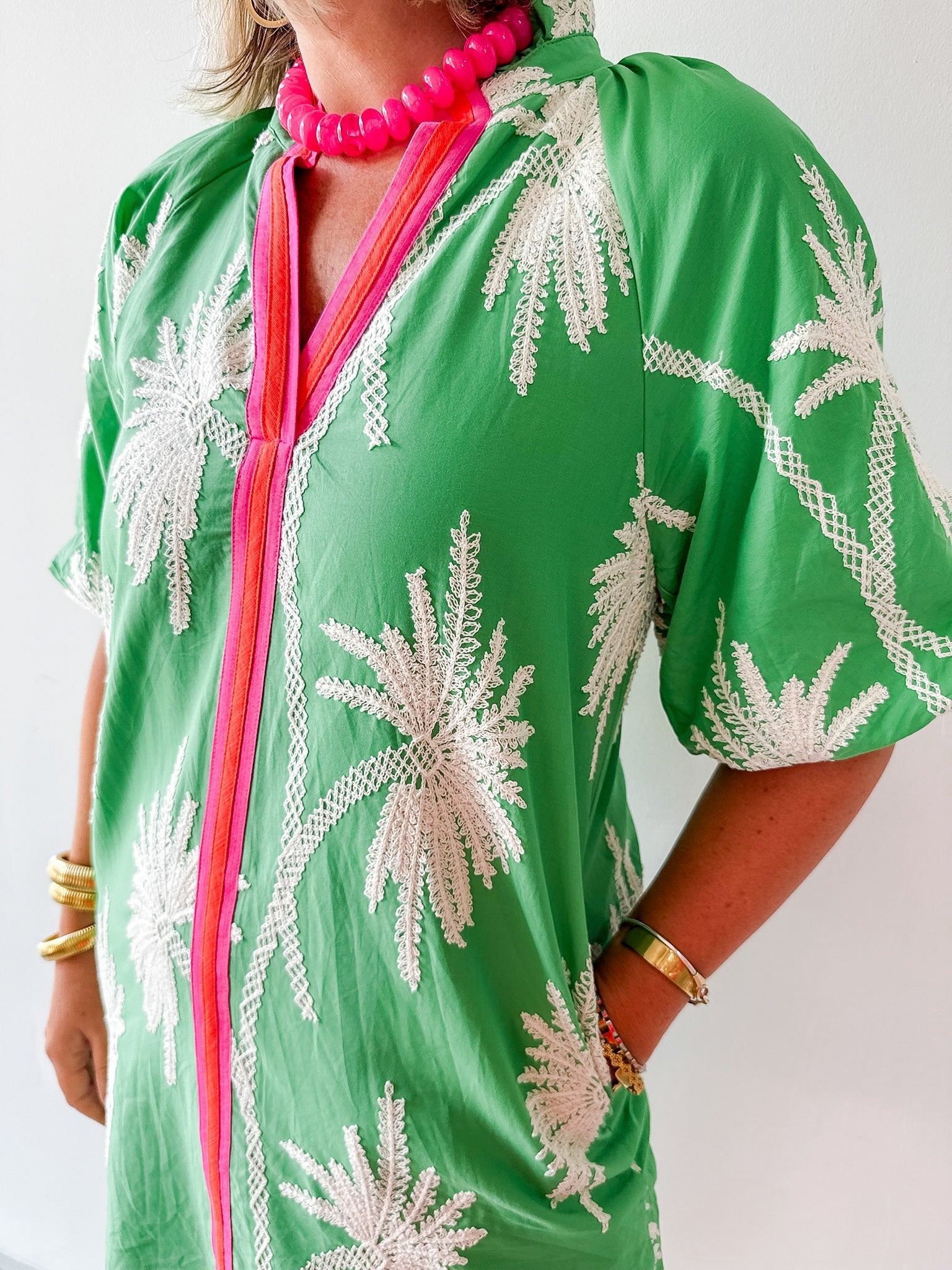Palm Fonds Printed Dress