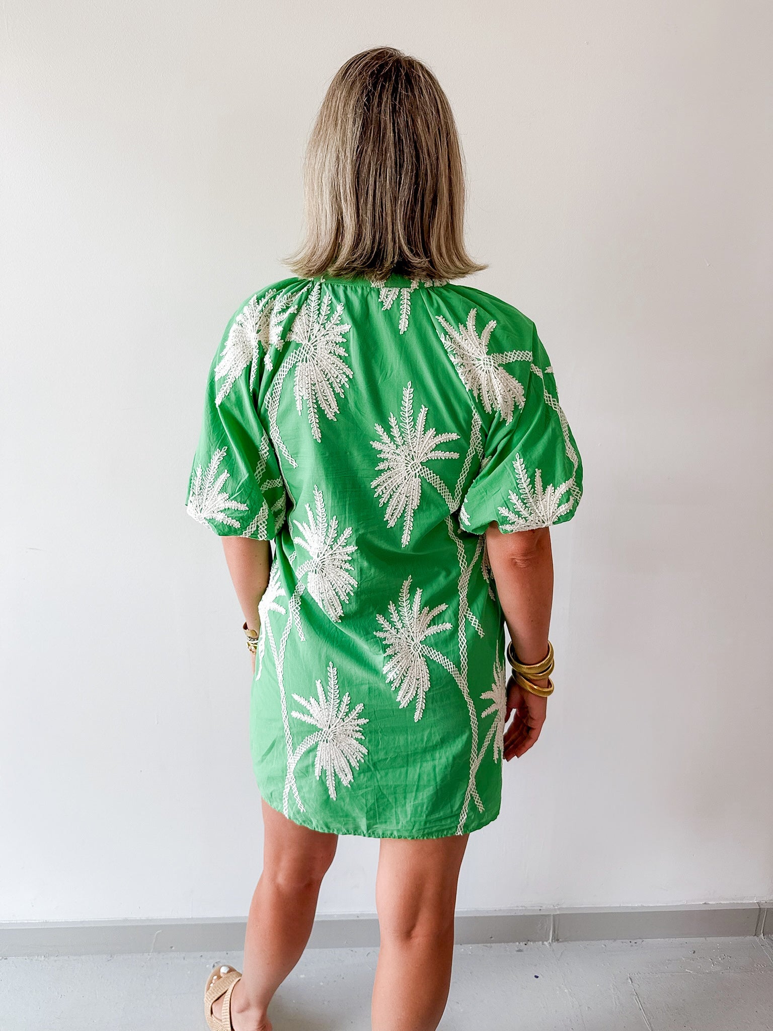 Palm Fonds Printed Dress
