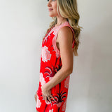 Palm Geometric Print Sleeveless Mini Dress