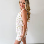 Palm Print Square Top & Skirt Set