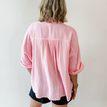 Palm Tree Embroidered Gauze Shirt