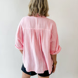 Palm Tree Embroidered Gauze Shirt