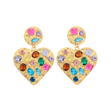 Pave Glass Dangle Earrings