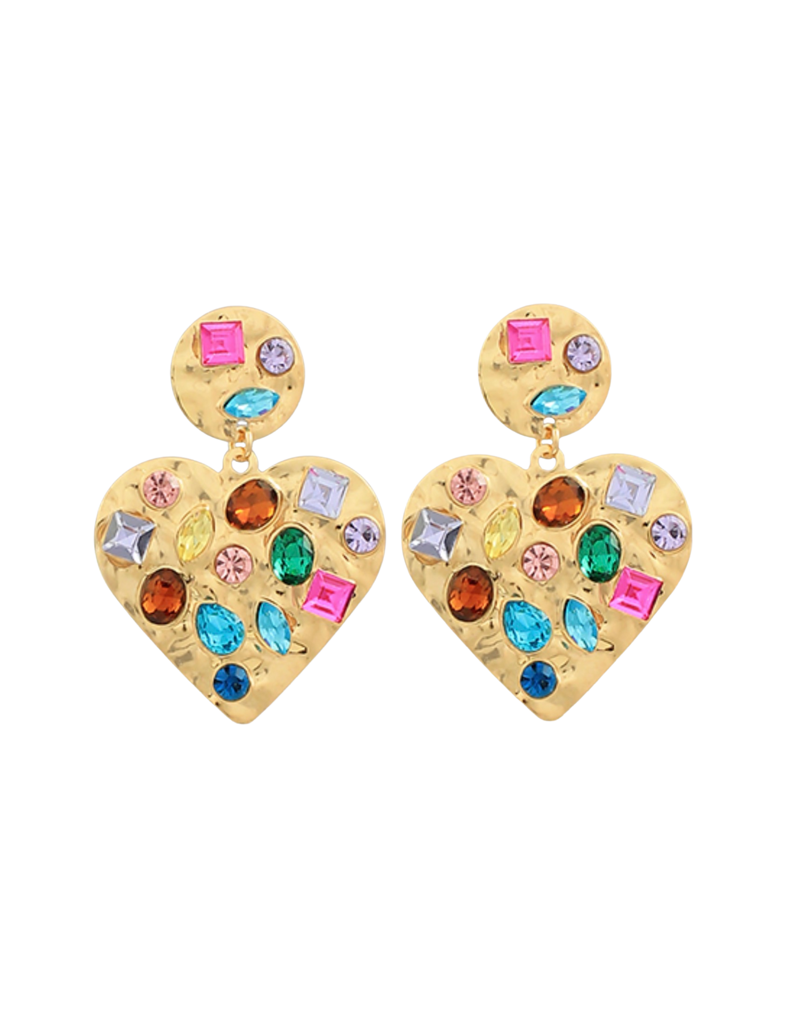 Pave Glass Dangle Earrings