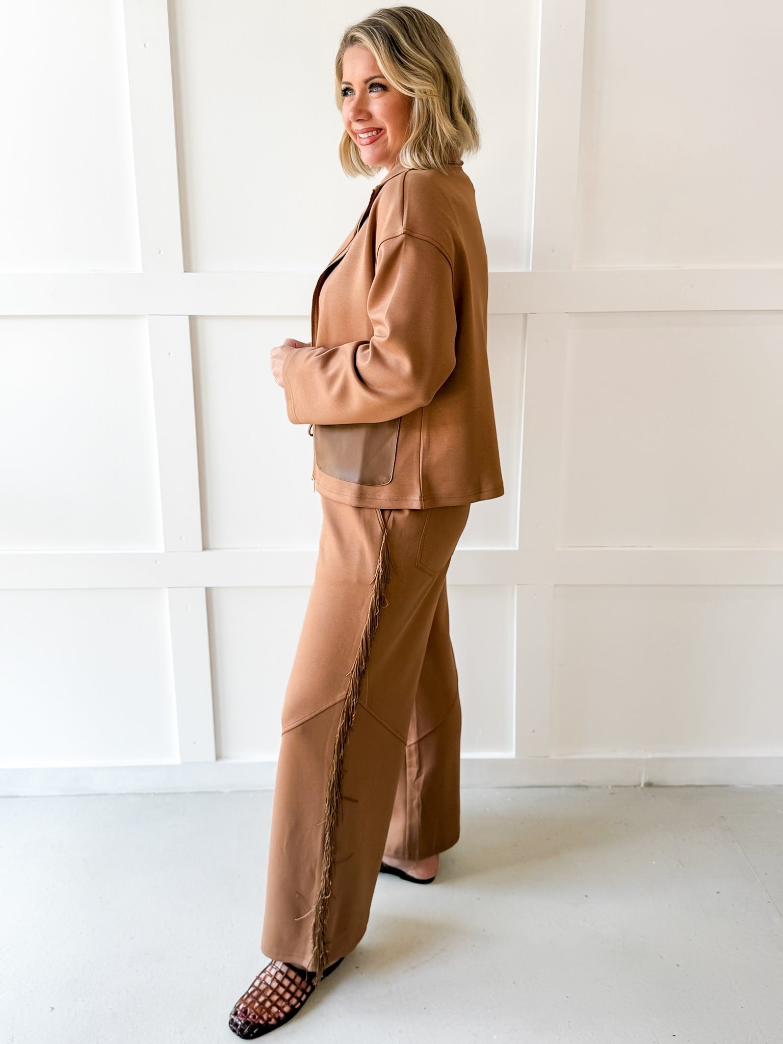 P.Cill Modal Jacket & Pant Set - Latte