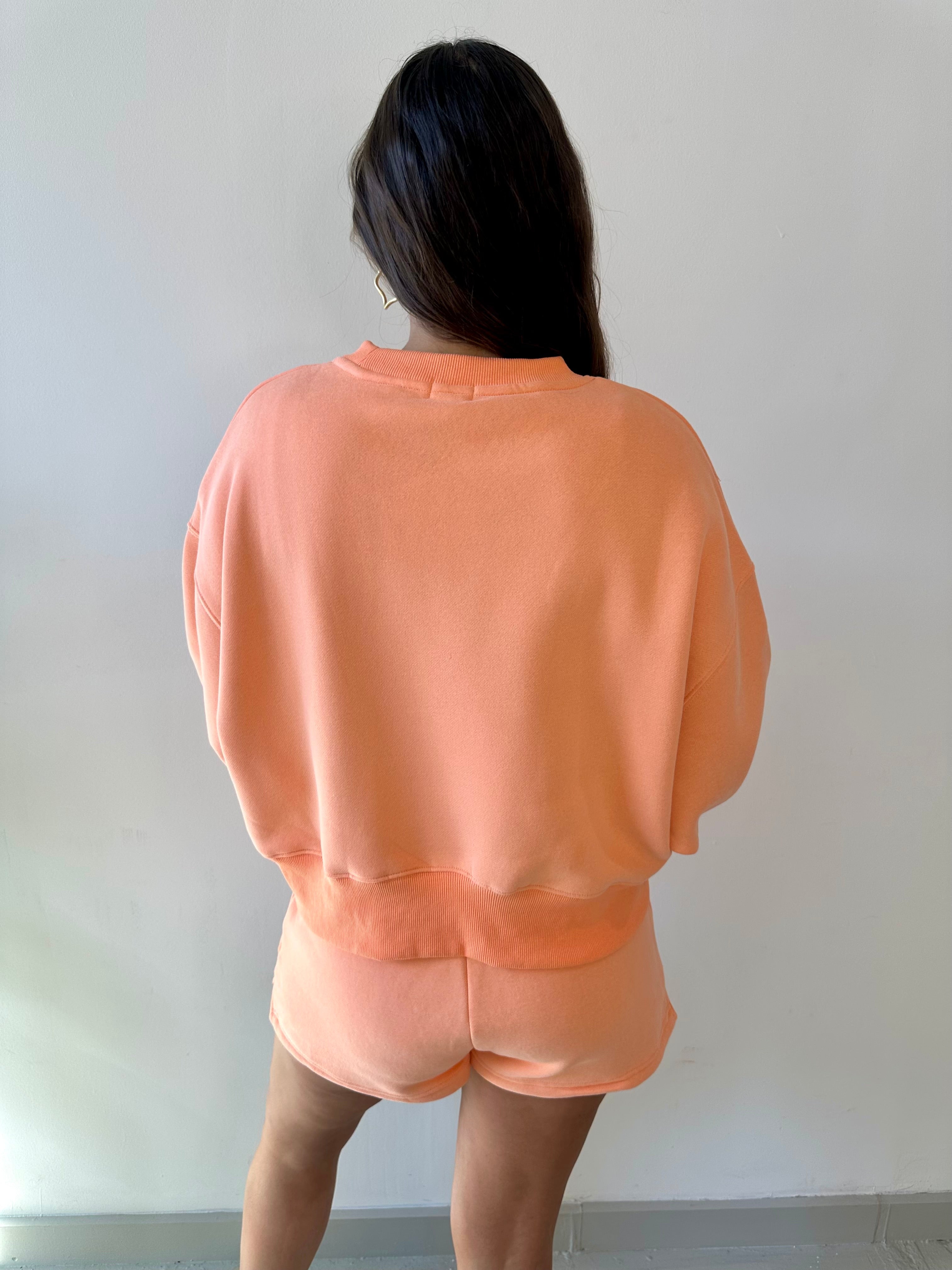 Peach Sweatshirt & Short Set