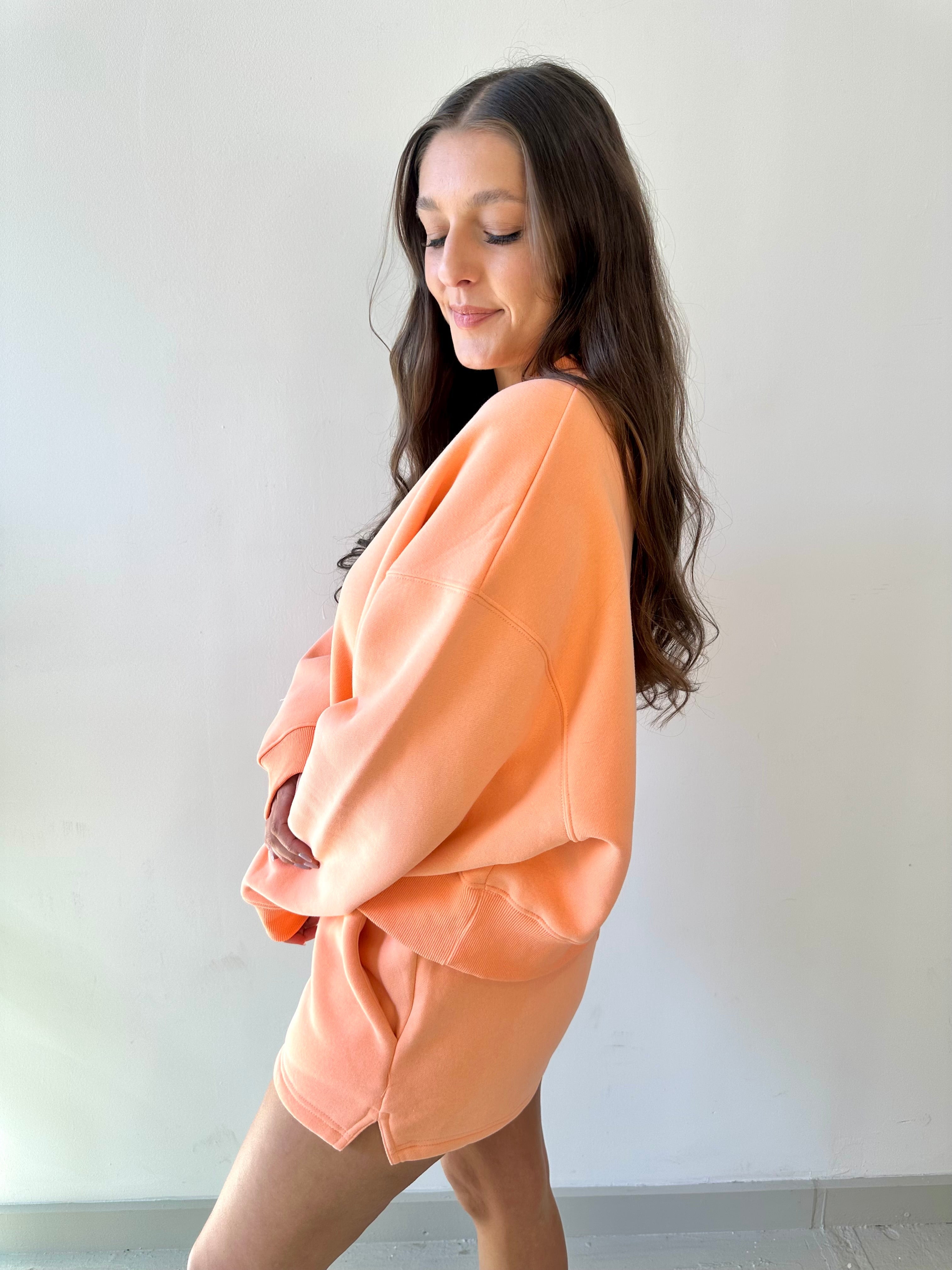 Peach Sweatshirt & Short Set
