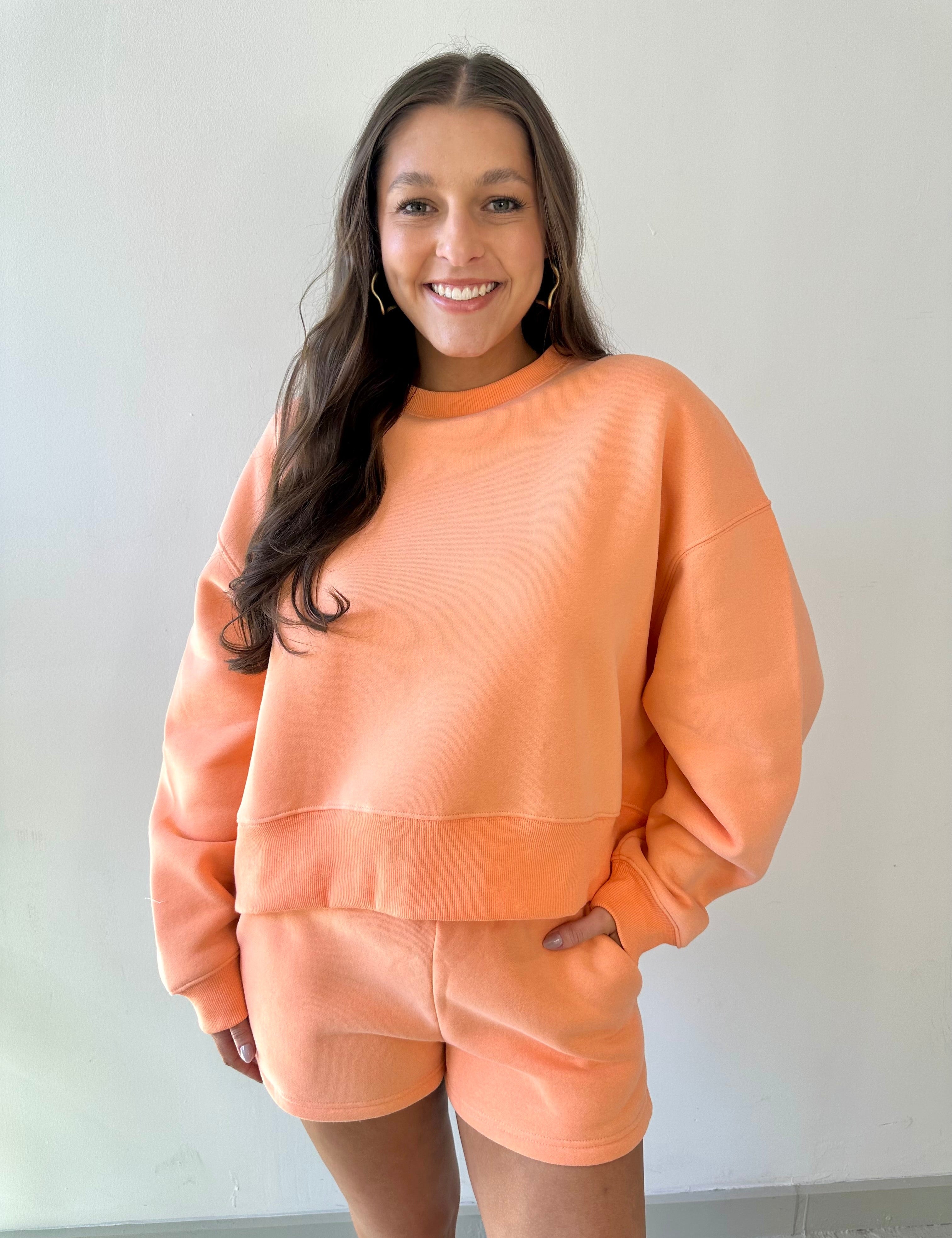 Peach Sweatshirt & Short Set