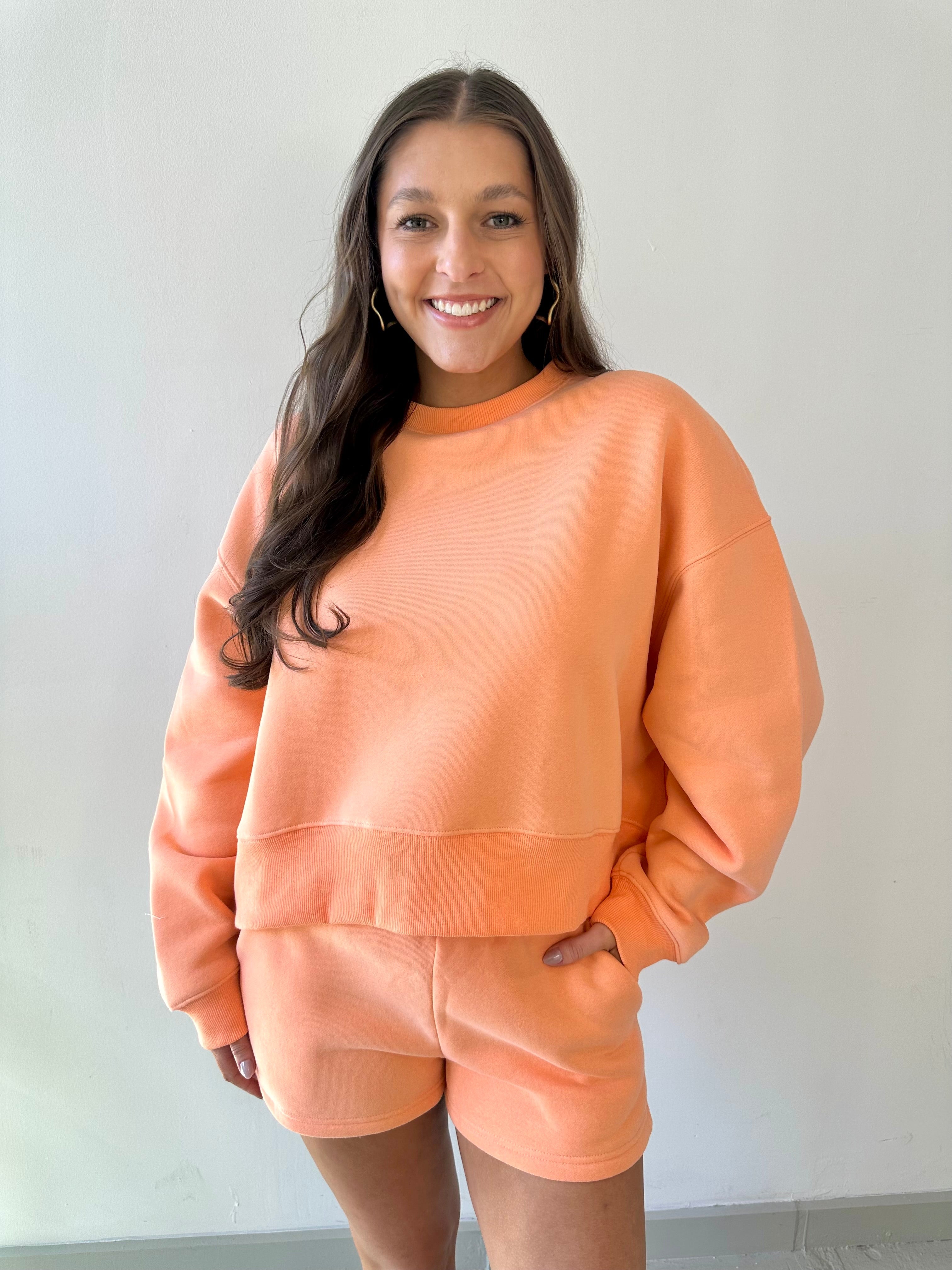 Peach Sweatshirt & Short Set