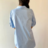 Pearl Accent Shift Dress - Blue