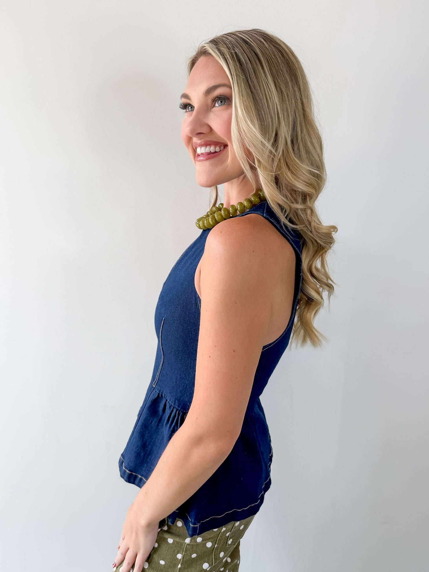 Peplum Denim Top