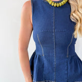 Peplum Denim Top