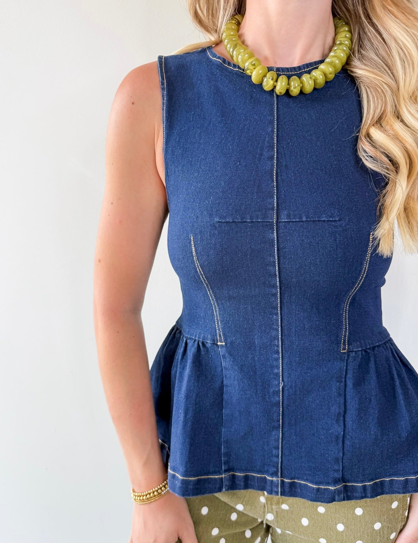 Peplum Denim Top