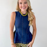 Peplum Denim Top