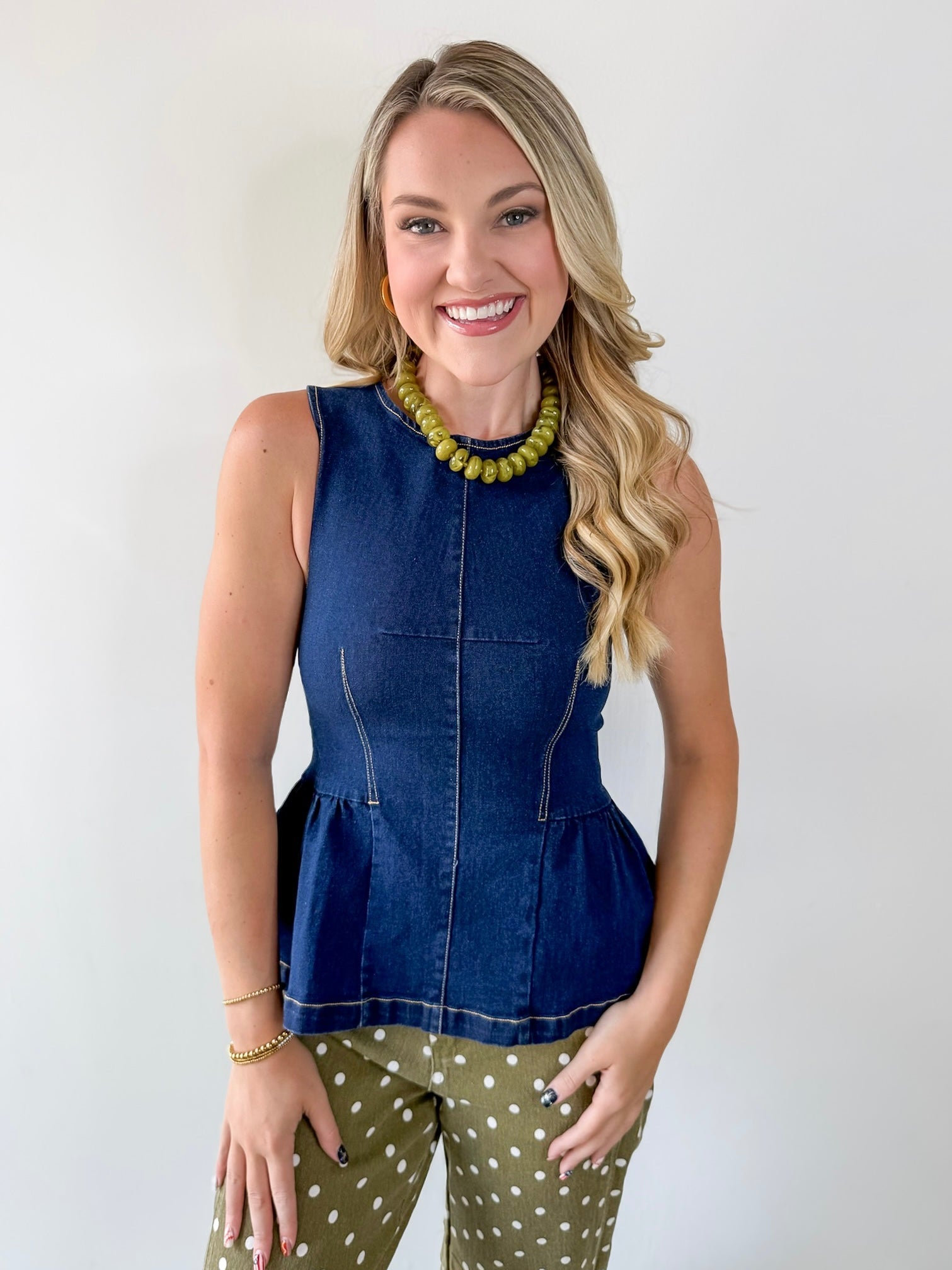 Peplum Denim Top