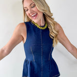 Peplum Denim Top
