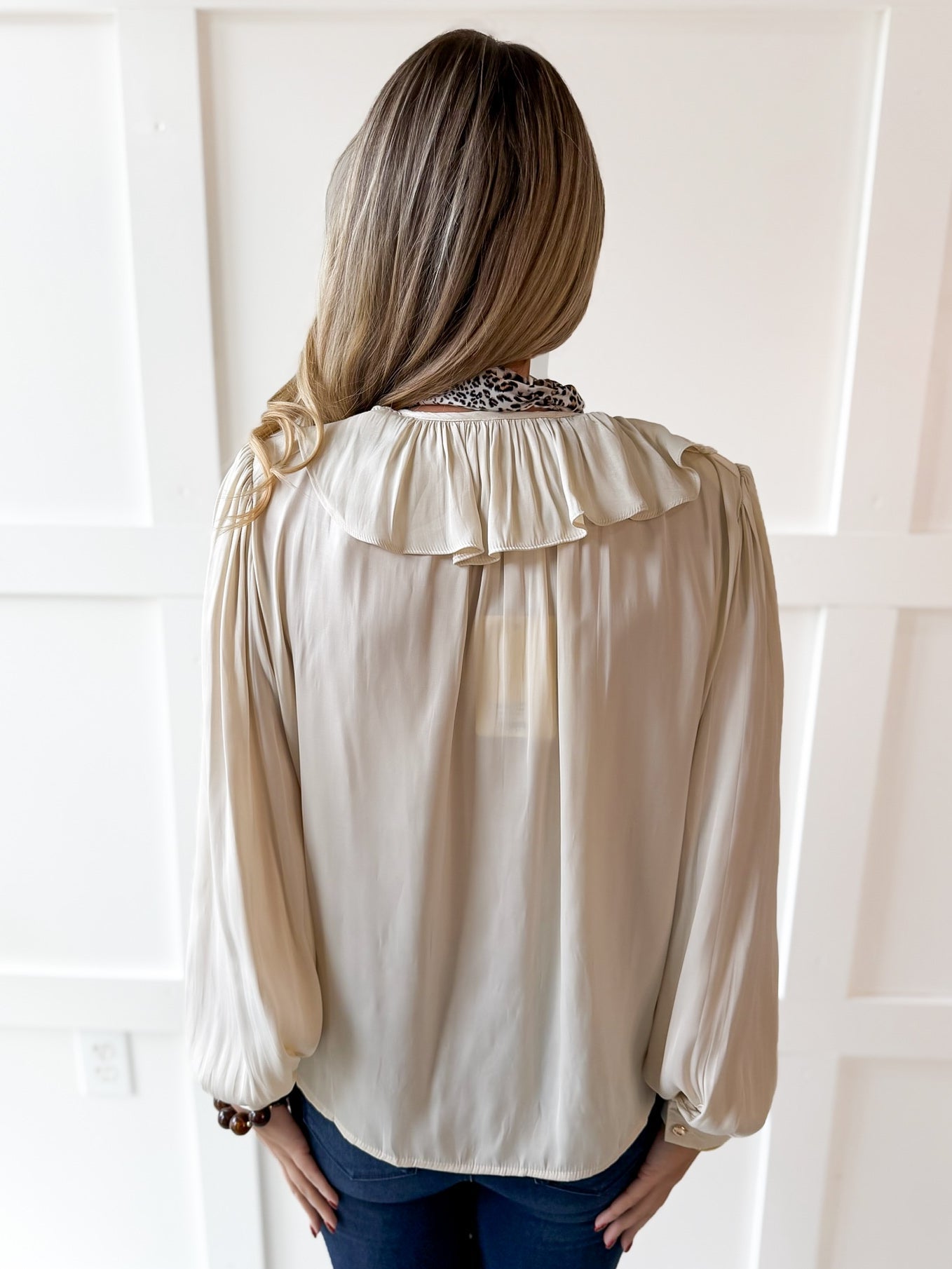 Peter Collar Blouse - Cream